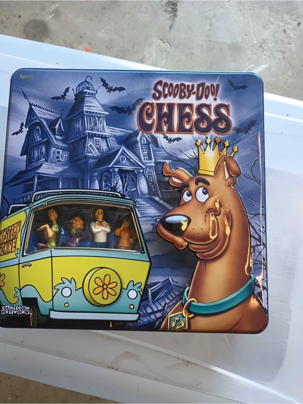 ! Chess Board Game - Blue/Brown Tin Set